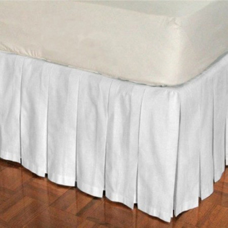 Natural Toned Organic Linen Bed Skirt 18 Drop king Size & Queen Size