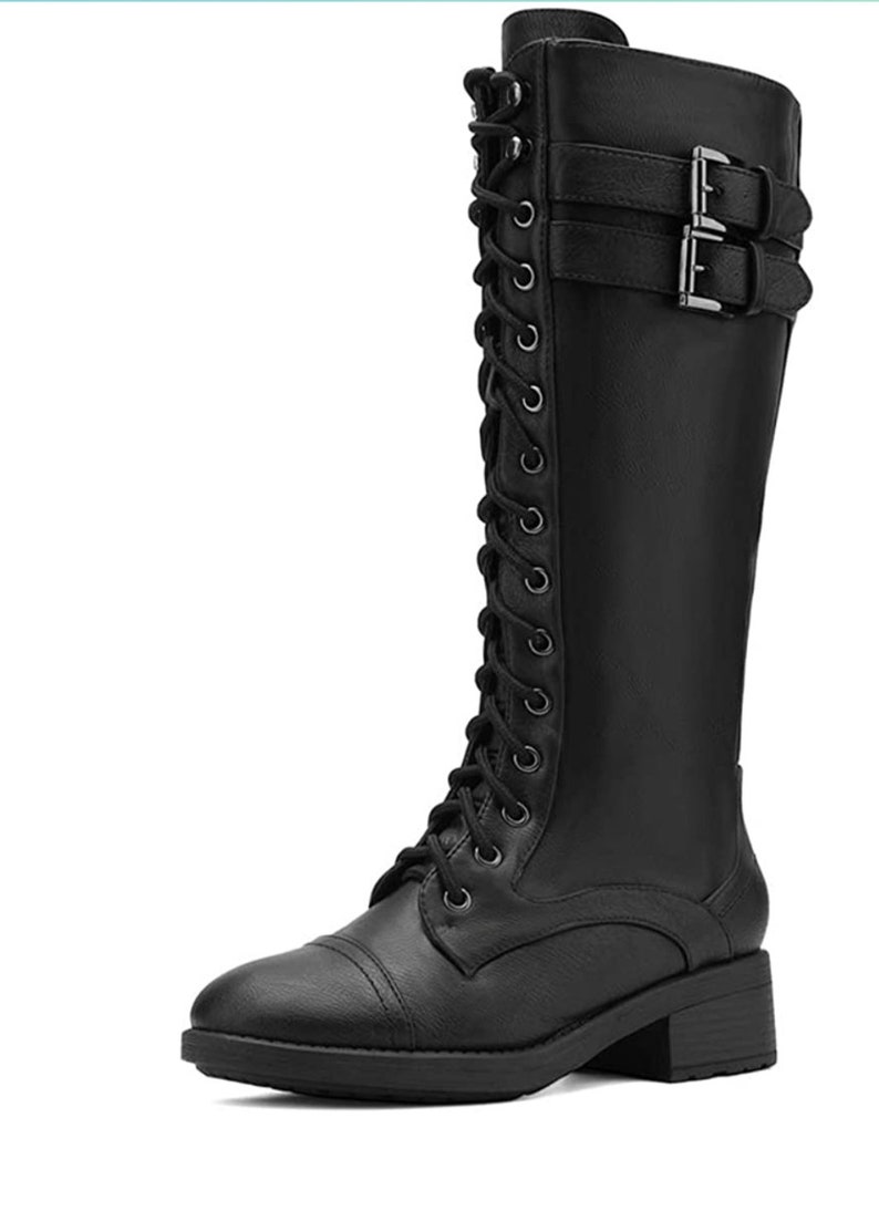 Boots Woman Knee High Boots Lace up Boots Leather Boots Etsy