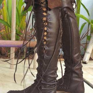 Moccasins boots women, Women Knee high boots, Genuine Leather Boots , Lace up Boots, HANDMADE Custom Fit leather boots