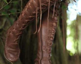 Bottes hautes en cuir faites main pour femme - Ajustement personnalisé, cuir véritable