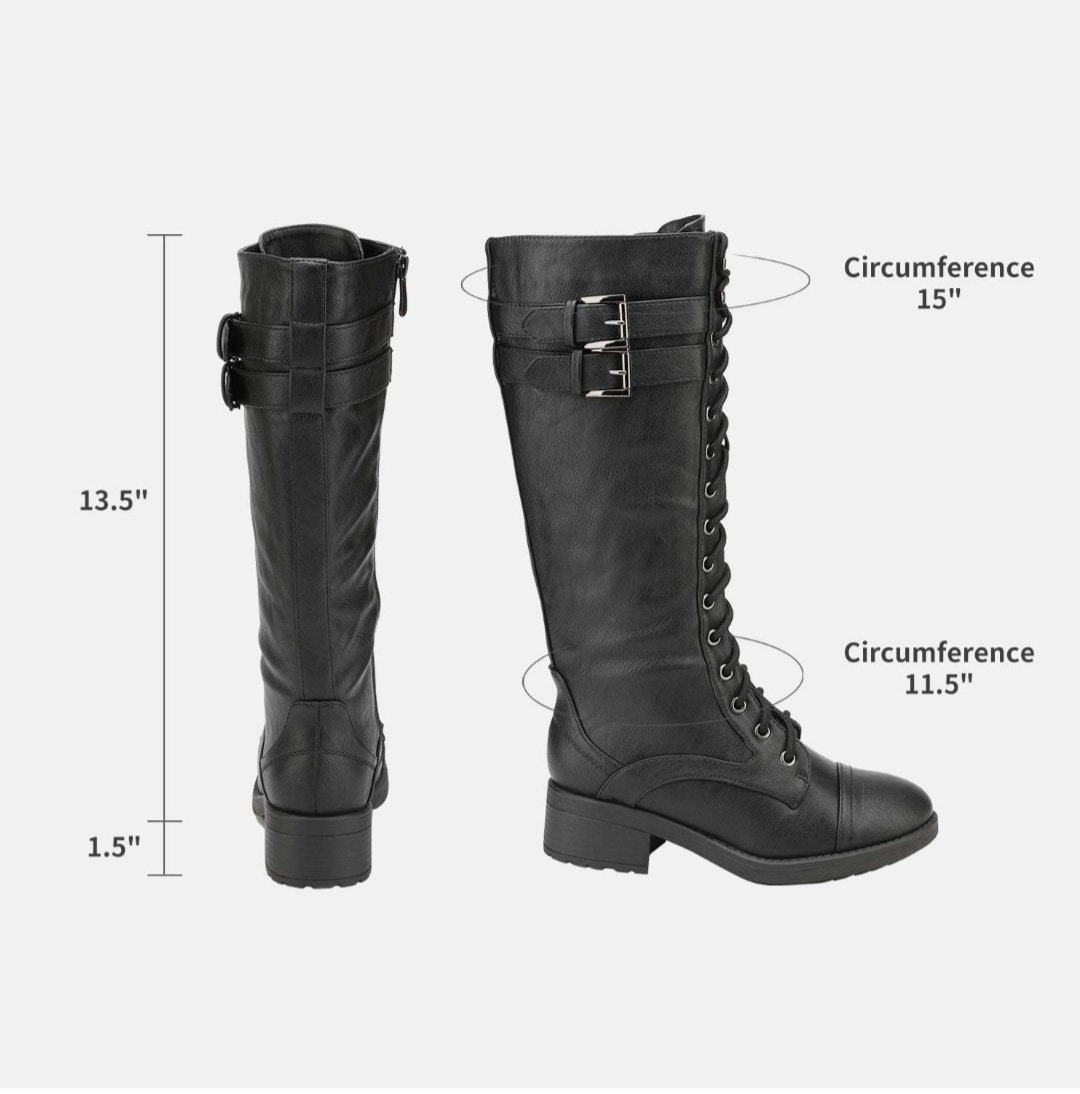 Boots Woman Knee High Boots Lace up Boots Leather Boots Etsy
