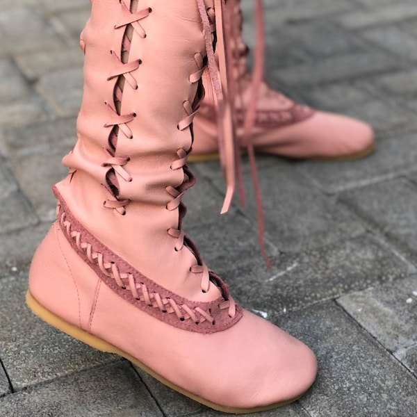 genuine leather knee high boots