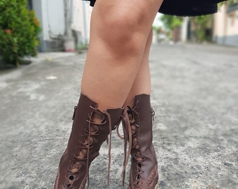 Handmade leather boots, Woman Boots, Ankle boots, Lace up boots, barefoot boots, HANDMADE Original 100% leather.