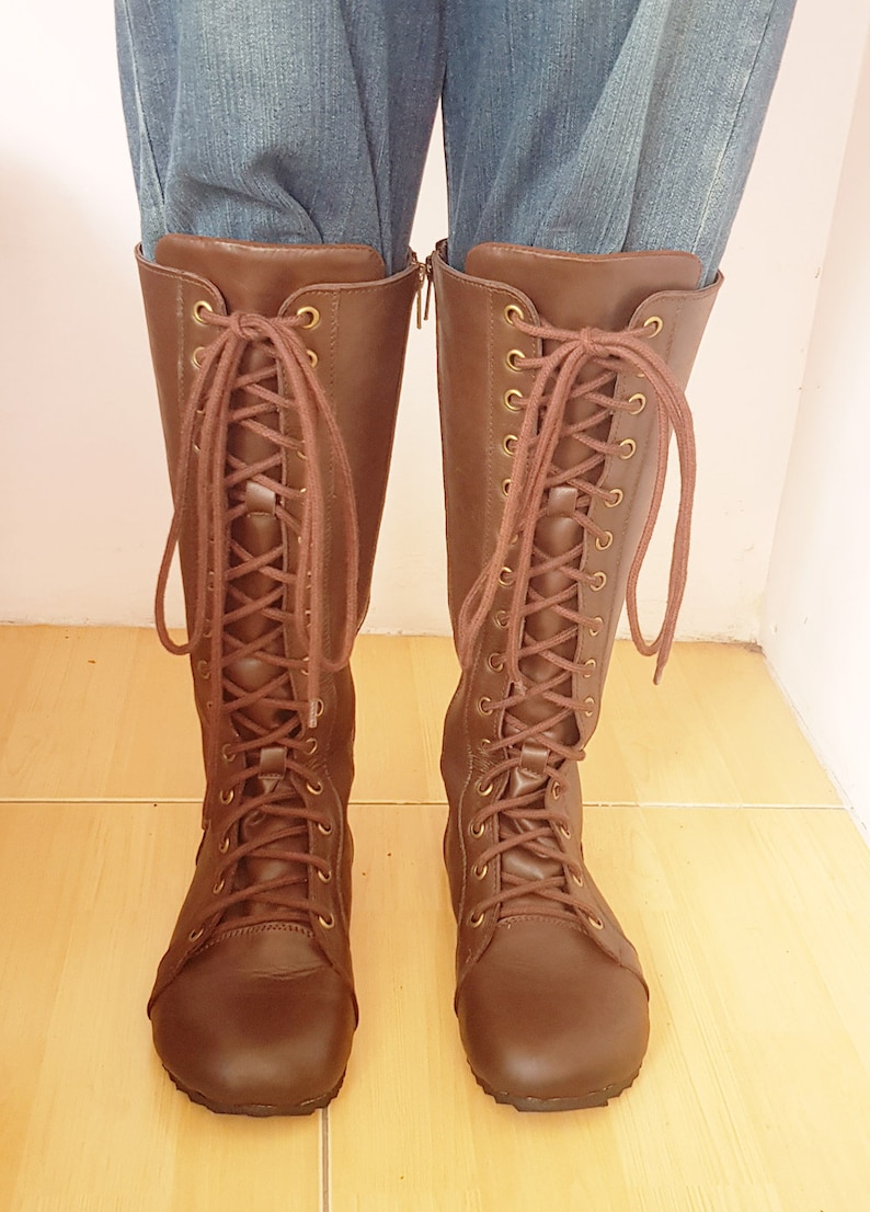 lace up knee boots
