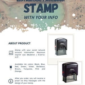 Timbro social network. Spedizione gratuita. Timbro Instagram, Facebook, Twitter, Snapchat. Timbro social media con il tuo account. Timbro IG, FB.