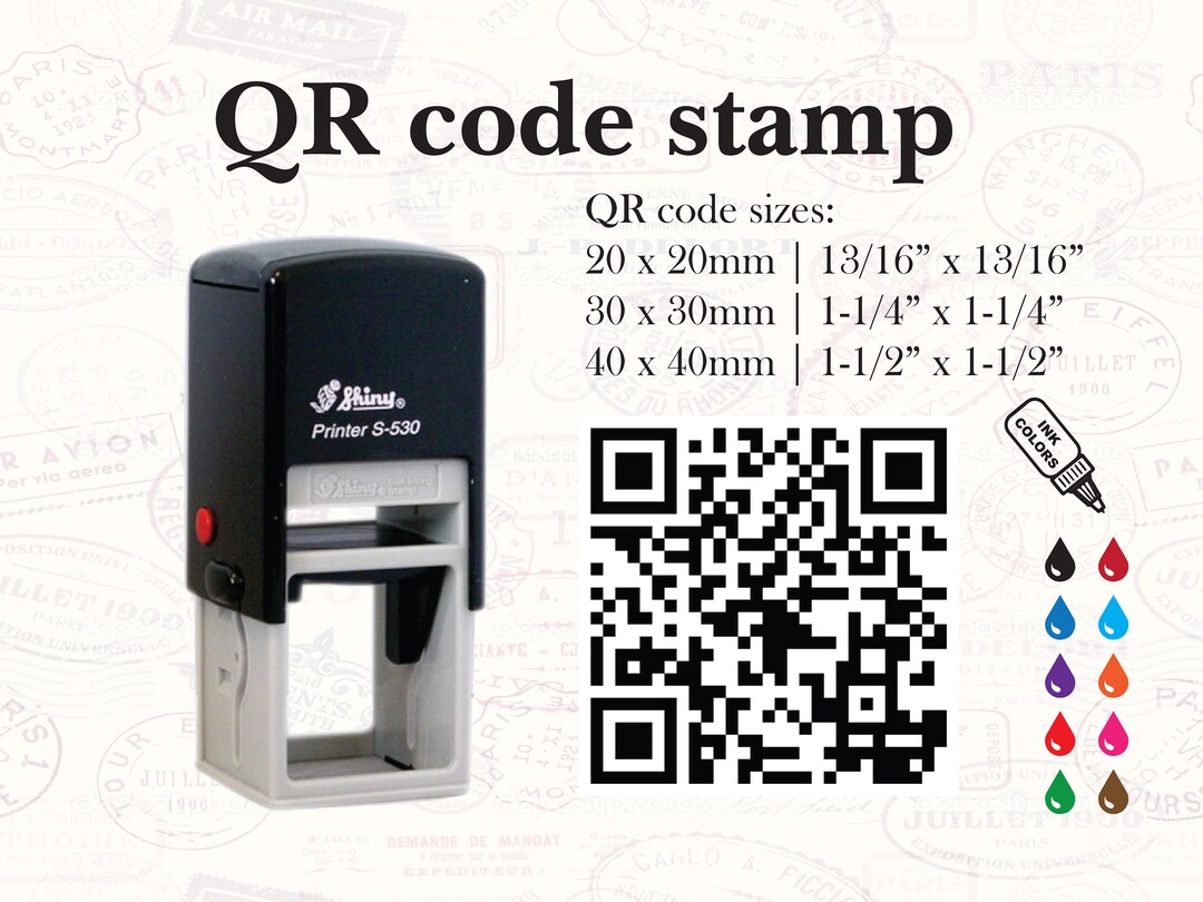 QR Code Stamp. Stamp With Your Own Custom QR Code. Any Etsy