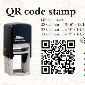 QR-codestempel. Gratis verzending. Stempel met je eigen aangepaste QR-code. Alle informatie mogelijk. Persoonlijke QR-code.