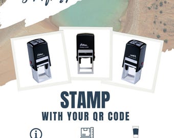 QR-Code Stempel. Kostenloser Versand. Stempel mit Ihrem eigenen benutzerdefinierten QR-Code. Alle Angaben möglich. Persönlicher QR-Code.