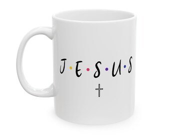 Taza de café con Jesucristo, regalo cristiano para el mejor amigo, hijo de Dios, versículo bíblico bendecido e inspirador, regalo de cumpleaños basado en la fe para la esposa