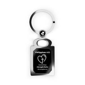 I Can Do All Things Through Christ Keychain Christian Gift For Women of God Keepsake Philippians 4:13 Bible Verse Religious Present For Mom