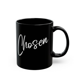 Chosen Christian Coffee Mug 1 Peter 2:9 Faith Based Gift For Her Bible Verse Blessed By God Inspirational Black Ceramic Cup Birthday Gift