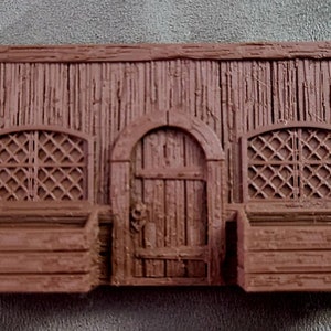 Miniature Building Facade - Market 2 Bins   | 28mm Tabletop Wargaming Terrain