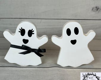 Fantasmi di legno di Halloween/Decorazioni di Halloween/Stile rustico/Decorazioni per vassoi a più livelli/Fantasma/Decorazioni per il camino/Decorazioni per il buffet/Fantasmi/Vassoio a più livelli di Halloween