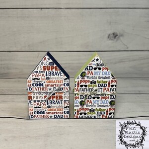 Papa mini houten huis/ gelaagd dienblad decor/ Vaderdag/ vader cadeau/Vaderdag decor/