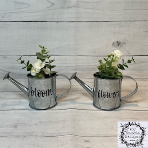 Mini watering cans with greenery & flowers/ tier tray decor/spring decor/watering cans/ spring tier tray/flowers/bloom/gardening decor/ Home