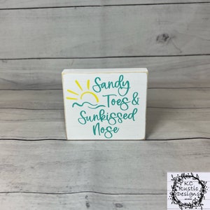 Plaque en bois d&#39;été/signe d&#39;été/décoration de plateau à plusieurs niveaux/décoration d&#39;été/nez bronzé/décoration de plateau d&#39;échelons d&#39;été/décoration de plage/signe en bois/été/orteils de sable