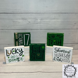St. Patrick’s Day wood sign/ St. Patrick’s day decor/ wood signs/ tiered tray decor/ buffet decor/ mantle decor