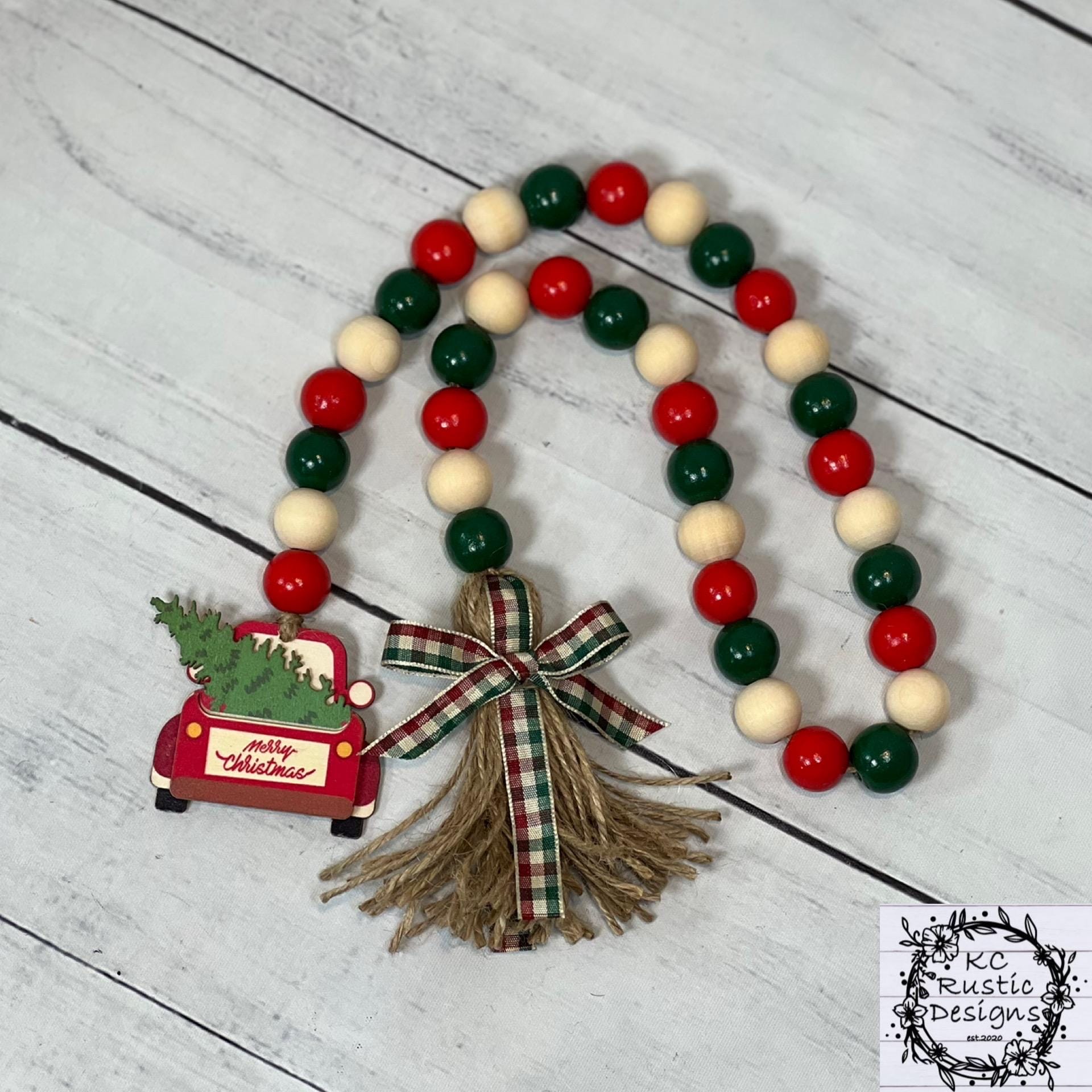 Weihnachtsgirlande Aus Holzperlen - 2,7m Rote Holzperlenkette Für Weihnachtsbaum