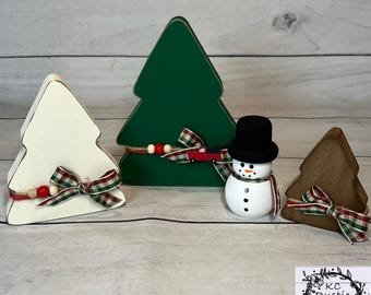 Arbres en bois/plateau d'hiver/Décoration de Noël/Sapins de Noël/déco pour les Fêtes/gardien d'étagère/déco de buffet/Décoration de plateau de Noël/Noël