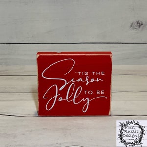 Christmas wood sign/ tiered tray decor/ tis the season