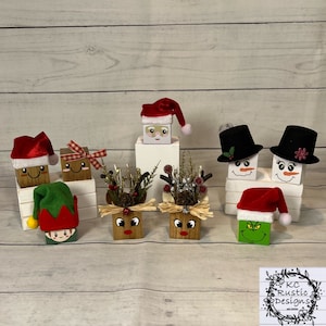 Mini Christmas wood cubes/ tier tray decor/ Christmas decor/ wood blocks/ Christmas tier tray/ Christmas wood blocks/ tier tray filler/