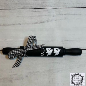 Halloween mini wood rolling pin/ boo/ ghost/ Halloween tier tray/ rolling pin/ Halloween decor/ tier tray decor