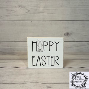 Happy Easter wood sign/ tier tray decor/ farmhouse/ wood sign/ Easter tier tray/ buffet decor/ mantle decor/ Easter decor