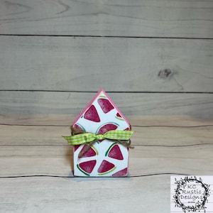 Watermelon mini wood house/ tiered tray decor/ watermelon decor/ watermelon tier tray/ summer decor/