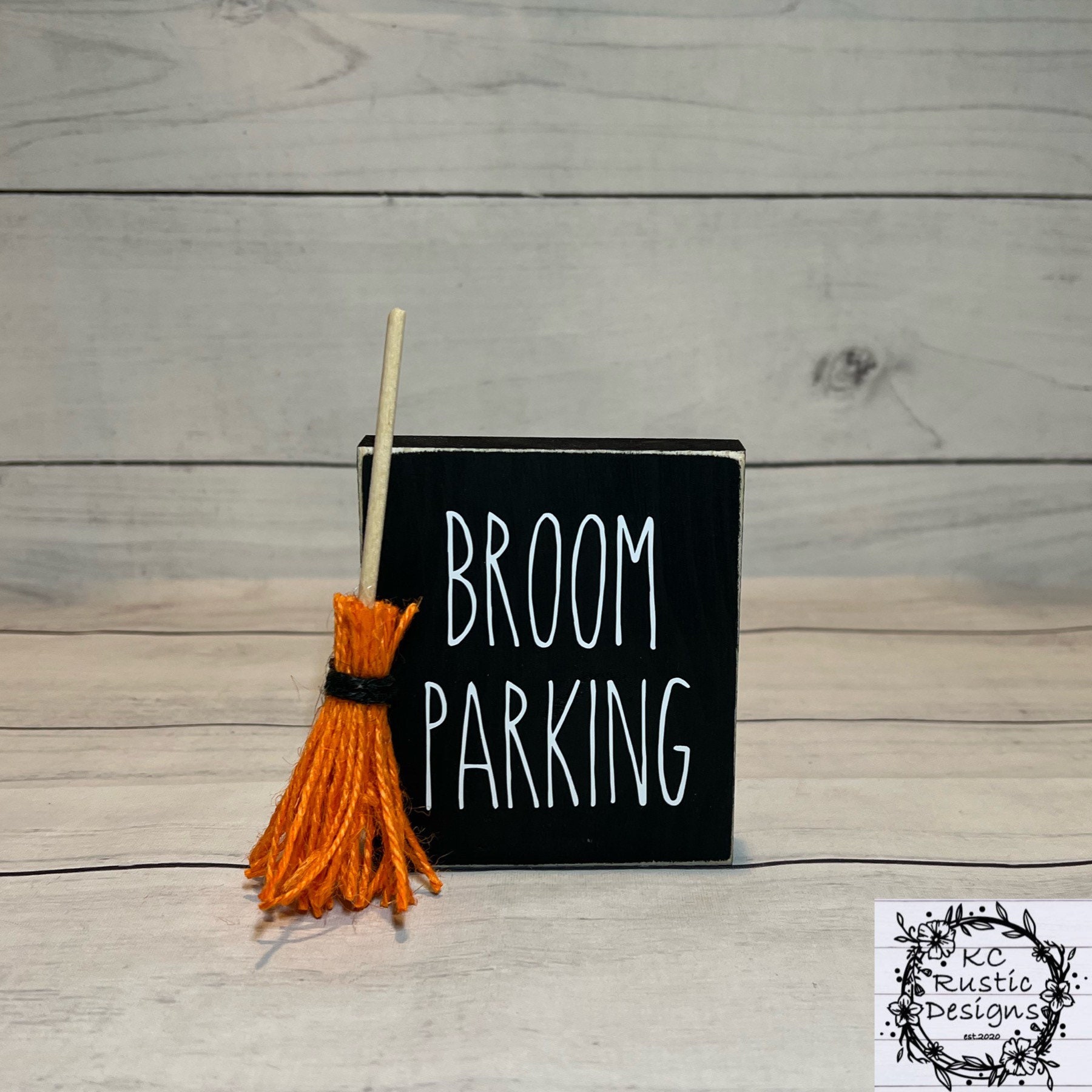 Halloween Wood Sign With Broom/ Broom Parking/ Wood Sign/ Tiered Tray ...