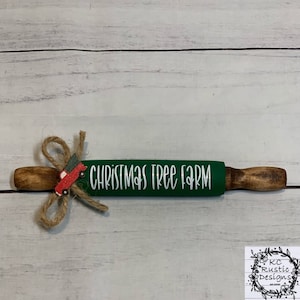 Christmas wood mini rolling pin/ Christmas trees/ tiered tray decor/ Christmas decor