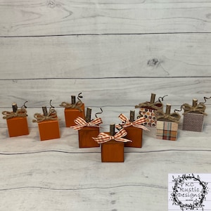Mini wood pumpkins/fall decor/pumpkin decor/ tier tray decor/ wood decor/ wood pumpkins/ fall tier tray/ mantle decor/ buffet decor