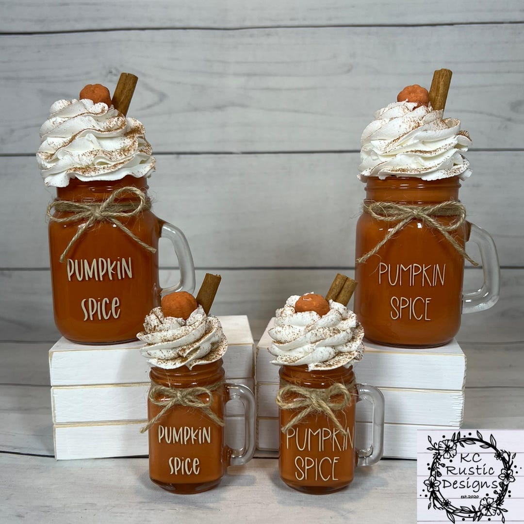 Faux Pumpkin Spice/ Tier Tray Decor/ Fall Decor/ Pumpkin Spice Decor ...