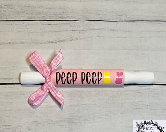 Peep Peep houten houten deegroller/ Paasdecor/ etageredecor/ Paasbak