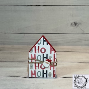 Miniatur Nikolaushaus/ Holzhaus/Weihnachtsdekoration/Weihnachtsdekoration/ Regalsitter/ HoHoHo