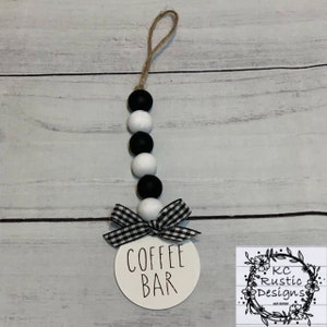Guirnalda de latas de café/barra de café/decoración de bandeja escalonada/casa de campo/guirnalda de cuentas
