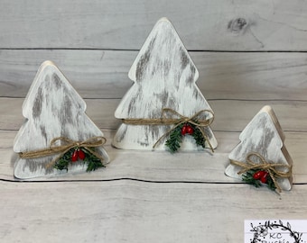 Arbres en bois/plateau d'hiver/Décoration de Noël/Sapins de Noël/déco pour les Fêtes/gardien d'étagère/déco de buffet/Décoration de plateau de Noël/Noël