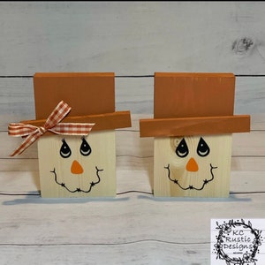 Houten vogelverschrikker/herfstdecor/ Thanksgiving-decor/gelaagd dienbladdecor/manteldecor/Thanksgiving-decor/plankoppas
