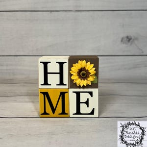 Sunflower decor/ wood blocks/ tiered tray decor/ wood decor/ mantle decor/ home/sunflower tier tray/ sunflower blocks/ farmhouse