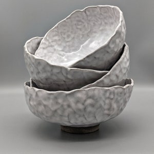 Concrete clay / White glaze bowl, Merenok ceramics, handmade image 1