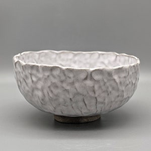 Concrete clay / White glaze bowl, Merenok ceramics, handmade image 3