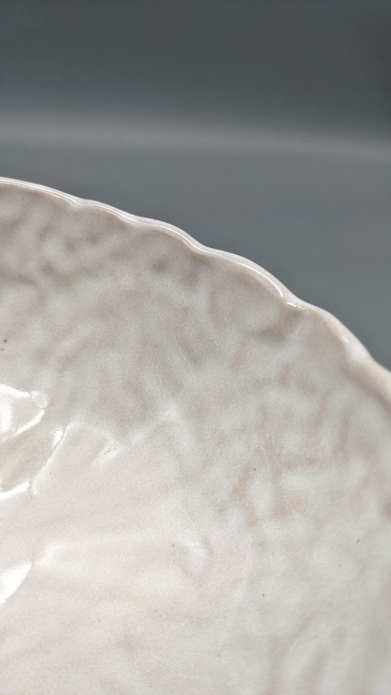 Concrete clay / White glaze bowl, Merenok ceramics, handmade image 5