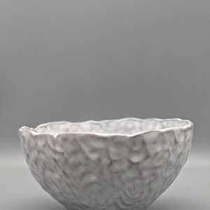 Concrete clay / White glaze bowl, Merenok ceramics, handmade image 6