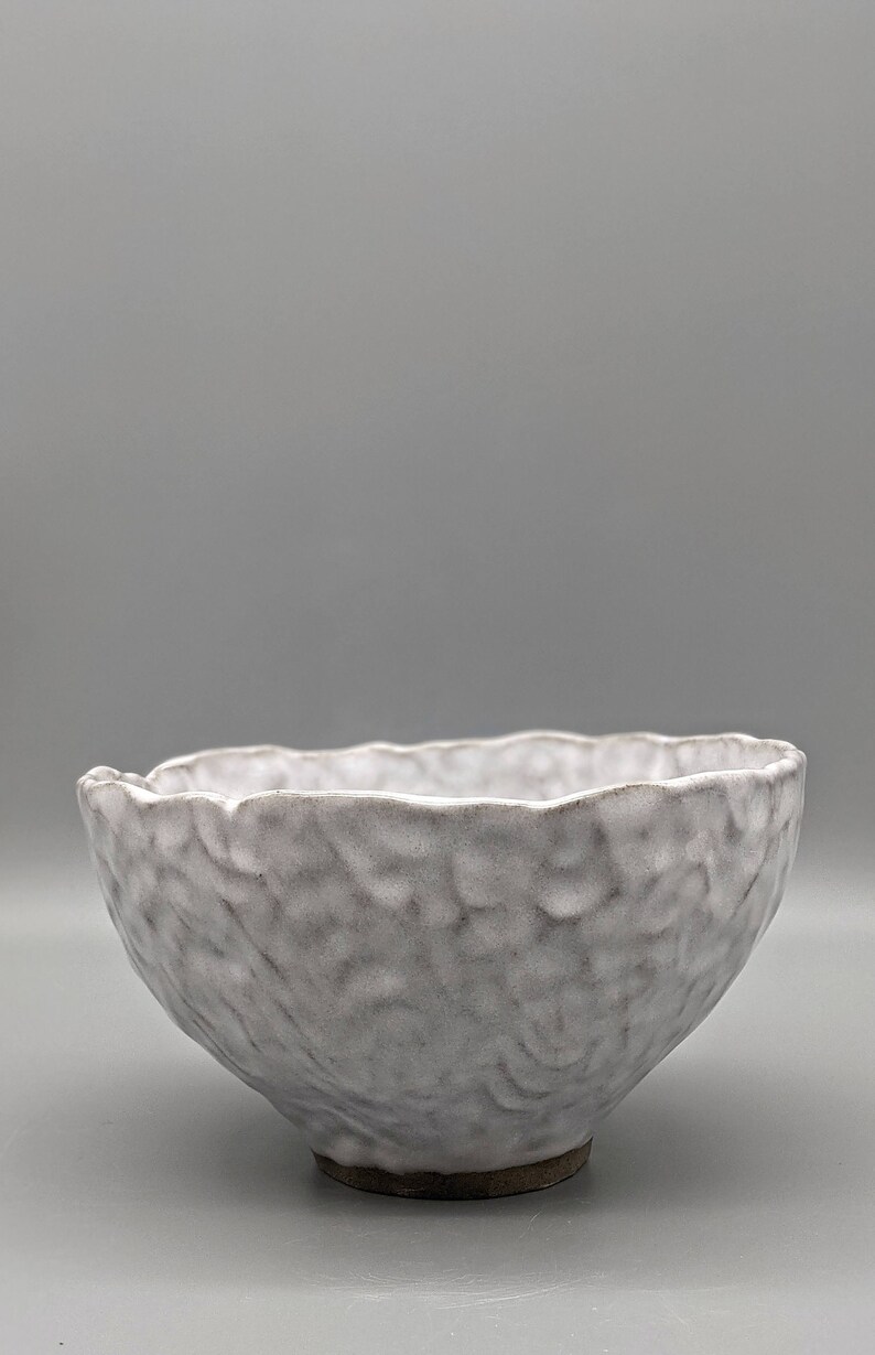 Concrete clay / White glaze bowl, Merenok ceramics, handmade image 6