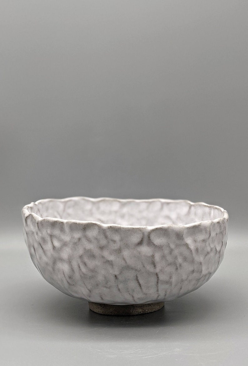 Concrete clay / White glaze bowl, Merenok ceramics, handmade image 3