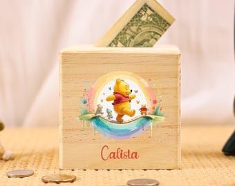 Winnie the PoohPiggy Bank, Personalized Disney Mickey Mouse Piggy Bank, Perfect Birthday Gift for Baby, Custom Coin Bank, Piggy Money Box