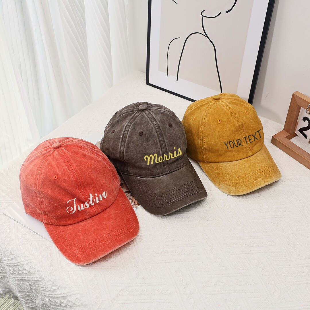 Personalized Embroidered Hats Personalized Text Logo Design Etsy