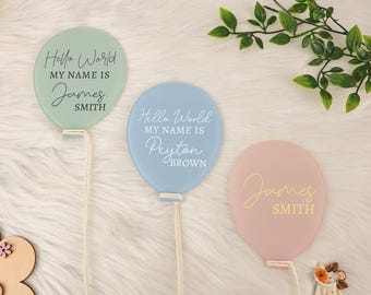 Spersonalizowany balon z imieniem dziecka, tabliczka z informacją o narodzinach dziecka, spersonalizowany prezent dla dziecka, prezent na baby shower, pamiątkowe zdjęcie z okazji narodzin dziecka