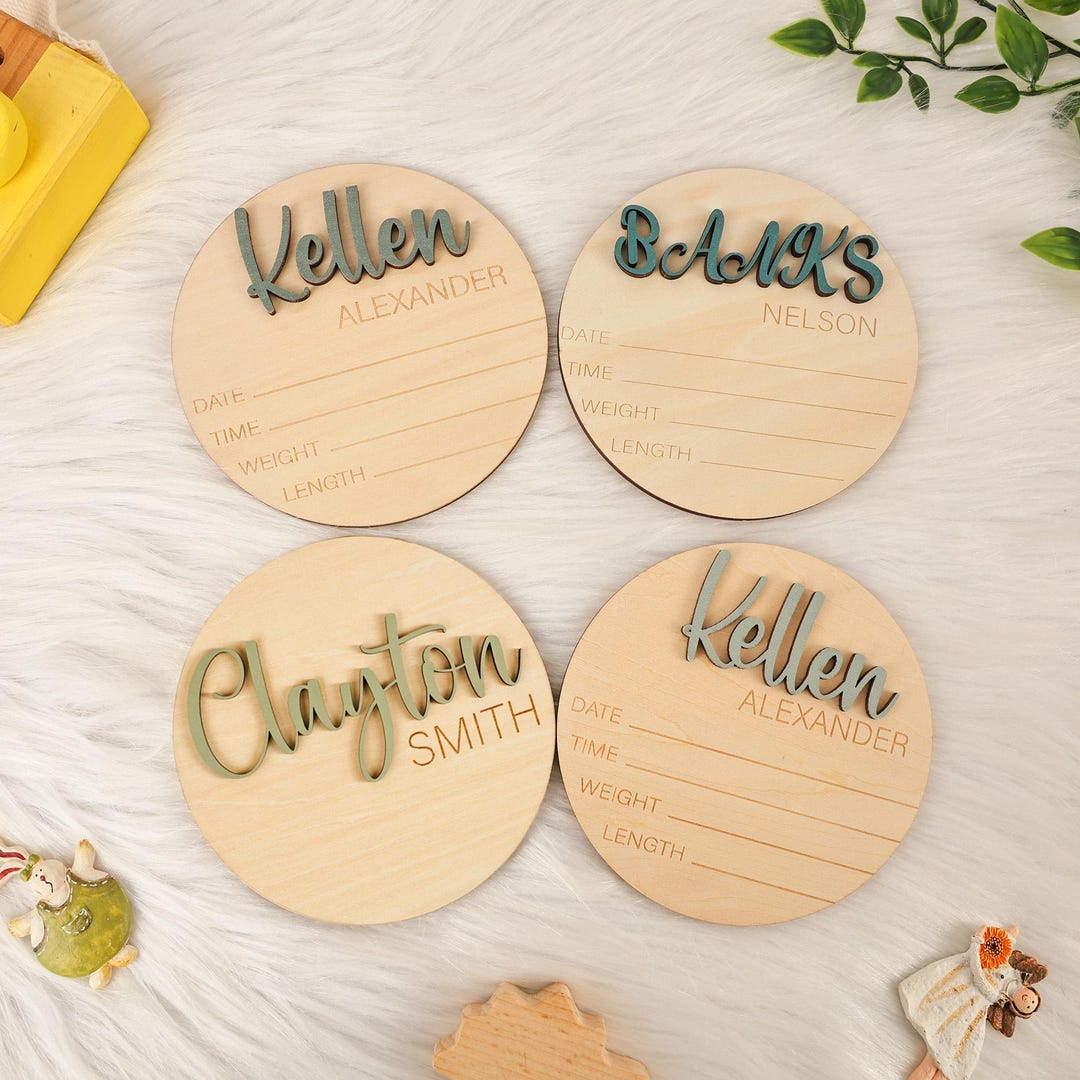 Custom Baby Birth Stats Plaque, Personalized Baby Name Sign, Newborn ...
