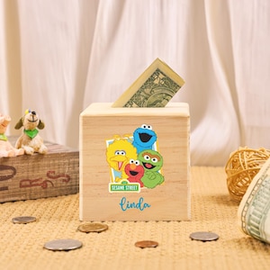 Custom Wooden Piggy Bank, Custom Piggy Bank with Name, Nursery Decor, Coin Piggy Bank, Children&#39;s Wooden Gifts, Little Boy Piggy Bank
