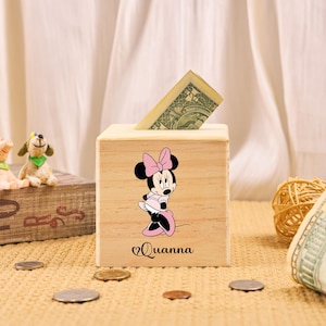 Alcancía personalizada con forma de pato Daisy para niña, alcancía de Minnie Mouse, regalos de cumpleaños para niños, alcancía personalizada, alcancía de Disney